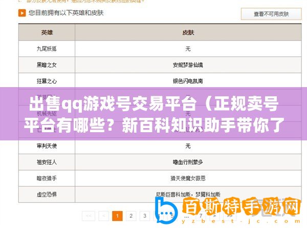 出售qq游戲號交易平臺（正規(guī)賣號平臺有哪些？新百科知識助手帶你了解正規(guī)賣號平臺的推薦清單！）