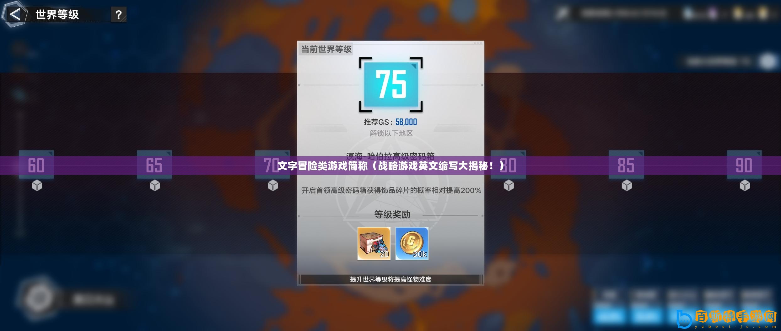 文字冒險(xiǎn)類游戲簡稱（戰(zhàn)略游戲英文縮寫大揭秘！）