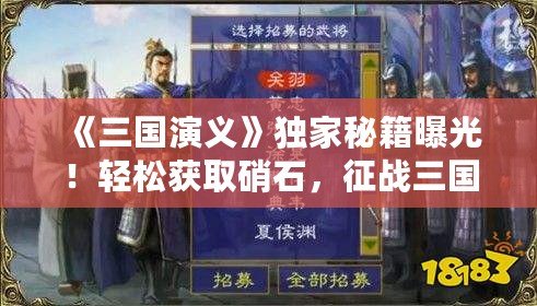 《三國演義》獨(dú)家秘籍曝光！輕松獲取硝石，征戰(zhàn)三國從容無憂！