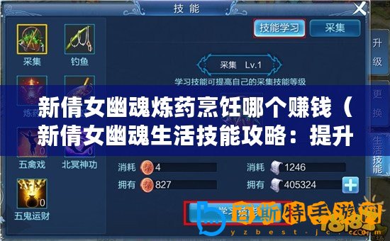 新倩女幽魂煉藥烹飪哪個賺錢（新倩女幽魂生活技能攻略：提升實力，成就無敵江湖！）